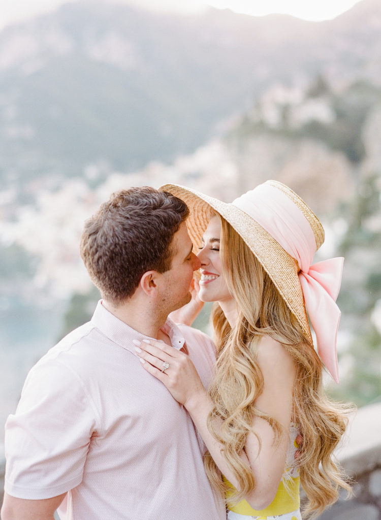 Couple kissing on the Amalfi coast