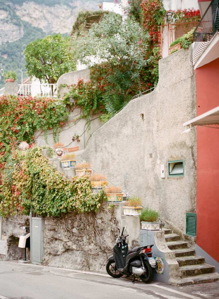Staircase with flowers in Positano, Amalfi Coast, Italy