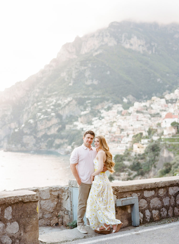 Engagement shoot overlooking Positano, Italy