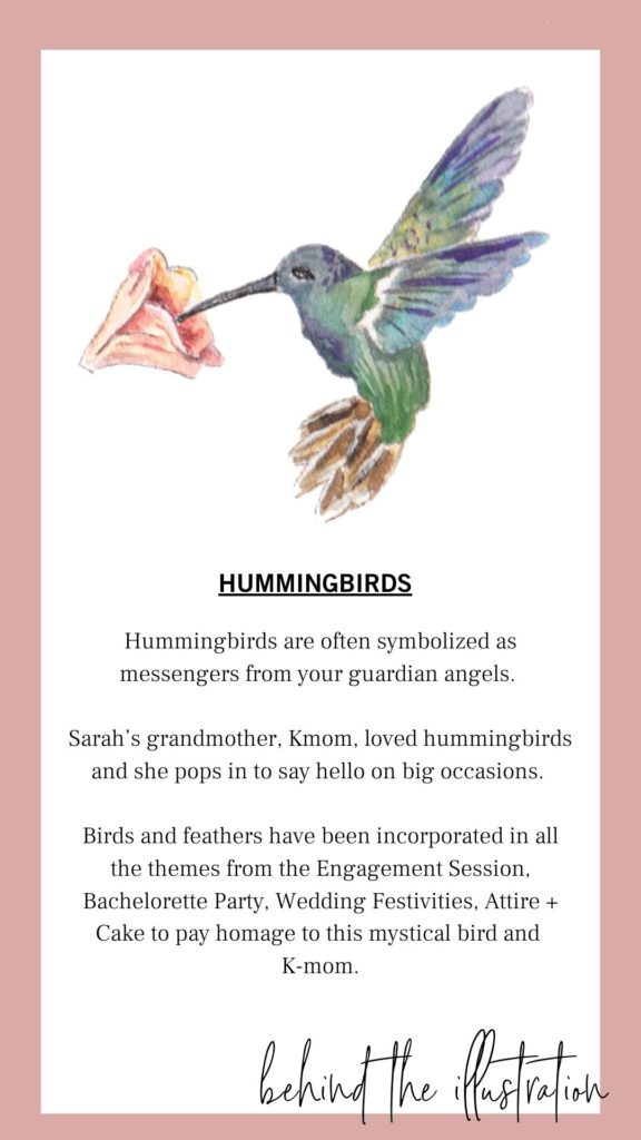 Hummingbird wedding illustration