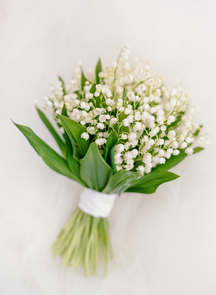 Lily of the Valley Bouquet with a white ribbon