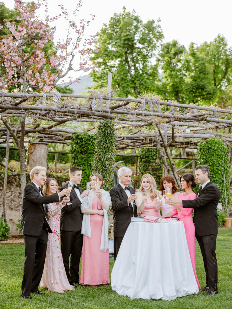Villa Cimbrone wedding reception on the Infinity terrace